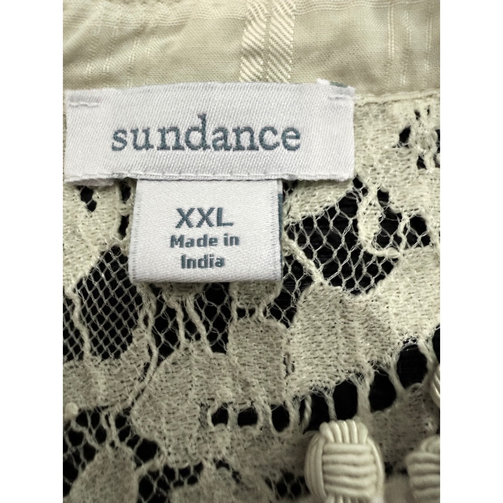 Sundance Yellow Lace Blouse and Matching Shell Camisole Set XXL Boho Eyelet Top - Picture 7 of 9